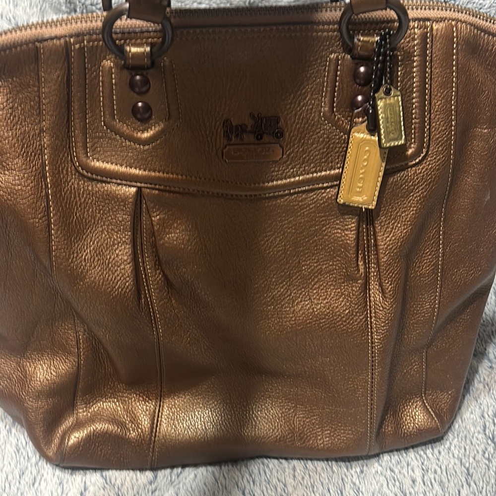 Coach very large Gold Metallic Tote Bag